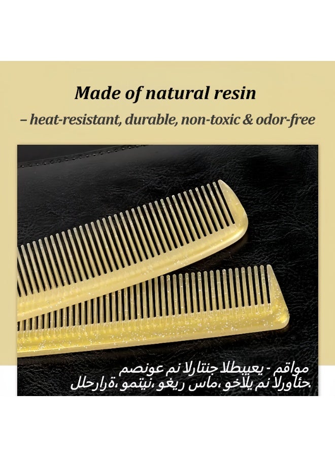 5-Piece Professional Salon Hair Combs Set, Anti-Static Heat-Resistant Hairdressing Brushes Set, Barber Hair Cutting Combs for All Hair Types & Styles, Unisex Gold Classic Combs Set (Gold) - Image 4